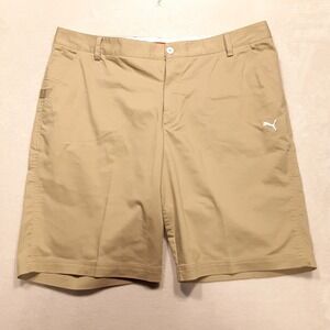 Puma Mens Full Moon Chino Shorts 40 Khaki 11" Inseam Performance Golf 557052